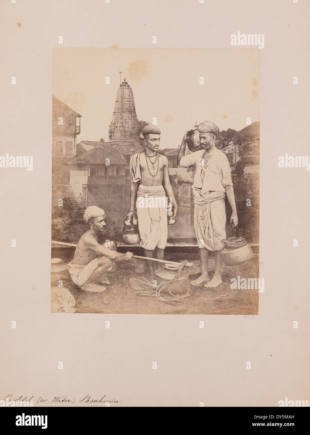 Owditch (or Water) Brahmins are a sub-caste of Hindus in India, known for their historical role as water carriers or pani-wallas. They have been part of the local communities providing water to homes and businesses. Stock Photo