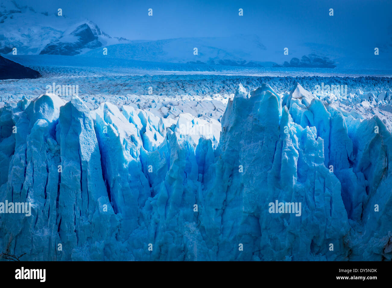 The Perito Moreno Glacier is a glacier located in the Los Glaciares National Park in southwest Santa Cruz province, Argentina. Stock Photo