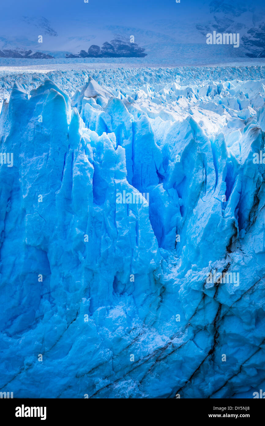The Perito Moreno Glacier is a glacier located in the Los Glaciares National Park in southwest Santa Cruz province, Argentina. Stock Photo