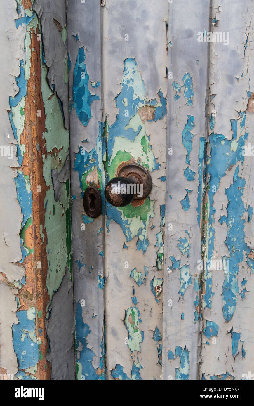 Old door with peeling paint, Stock Photo