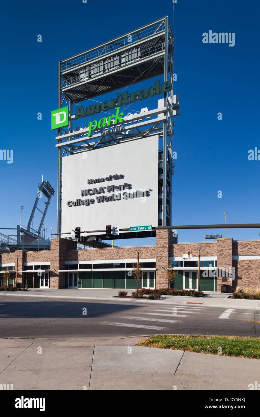 USA, Nebraska, Omaha, TD Ameritrade Park, sports stadium Stock Photo ...