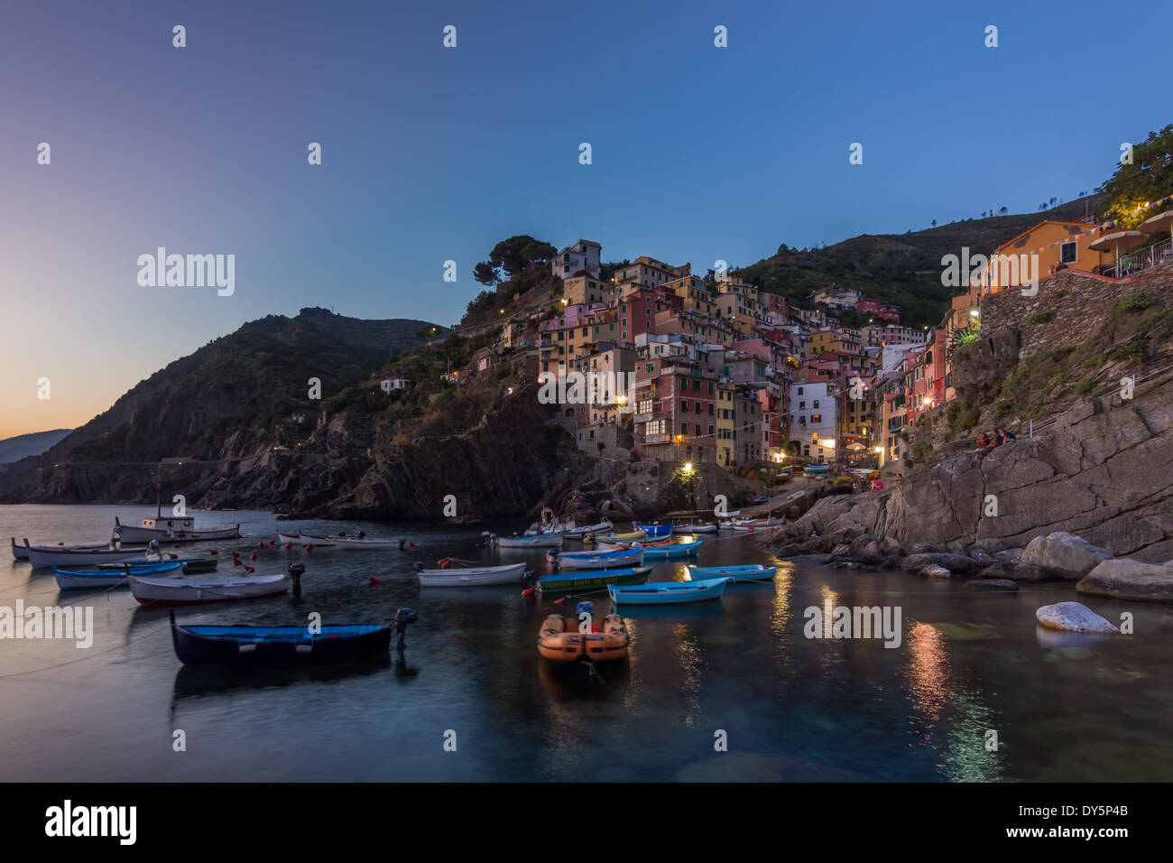 Evening At Riomaggiore Cinque Terre Italy EU Stock Photo Alamy Evening At Riomaggiore Cinque Terre Italy EU Stock Photo Alamy