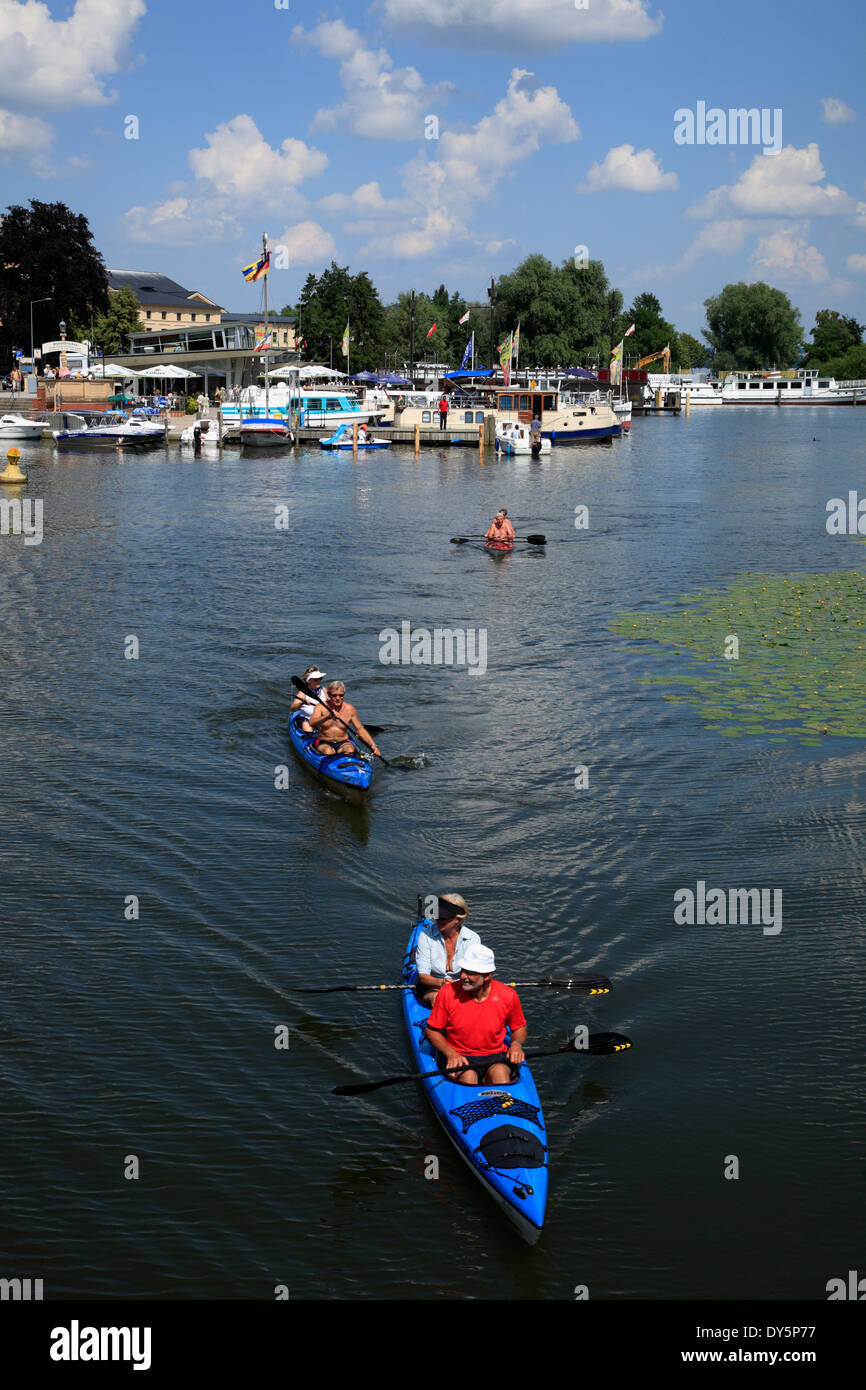 Schwerin, paddling on lake Schweriner See, Mecklenburg Western Pomerania, Germany, Europe Stock Photo