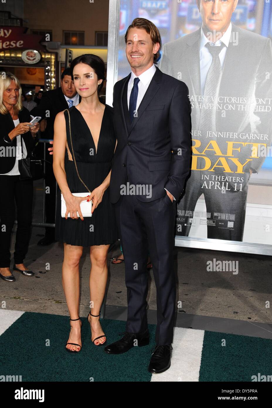 Westwood, CA. 7th Apr, 2014. Josh Pence, Abigail Spencer at arrivals for DRAFT DAY Premiere, The Regency Village Theatre, Westwood, CA April 7, 2014. Credit:  Dee Cercone/Everett Collection/Alamy Live News Stock Photo