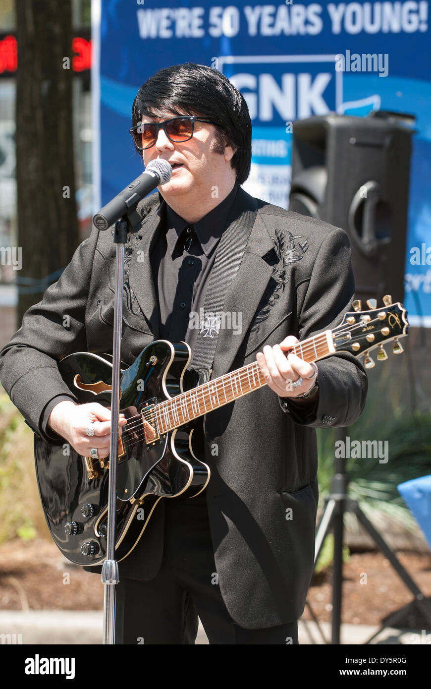 Roy Orbison impersonator. Stock Photo