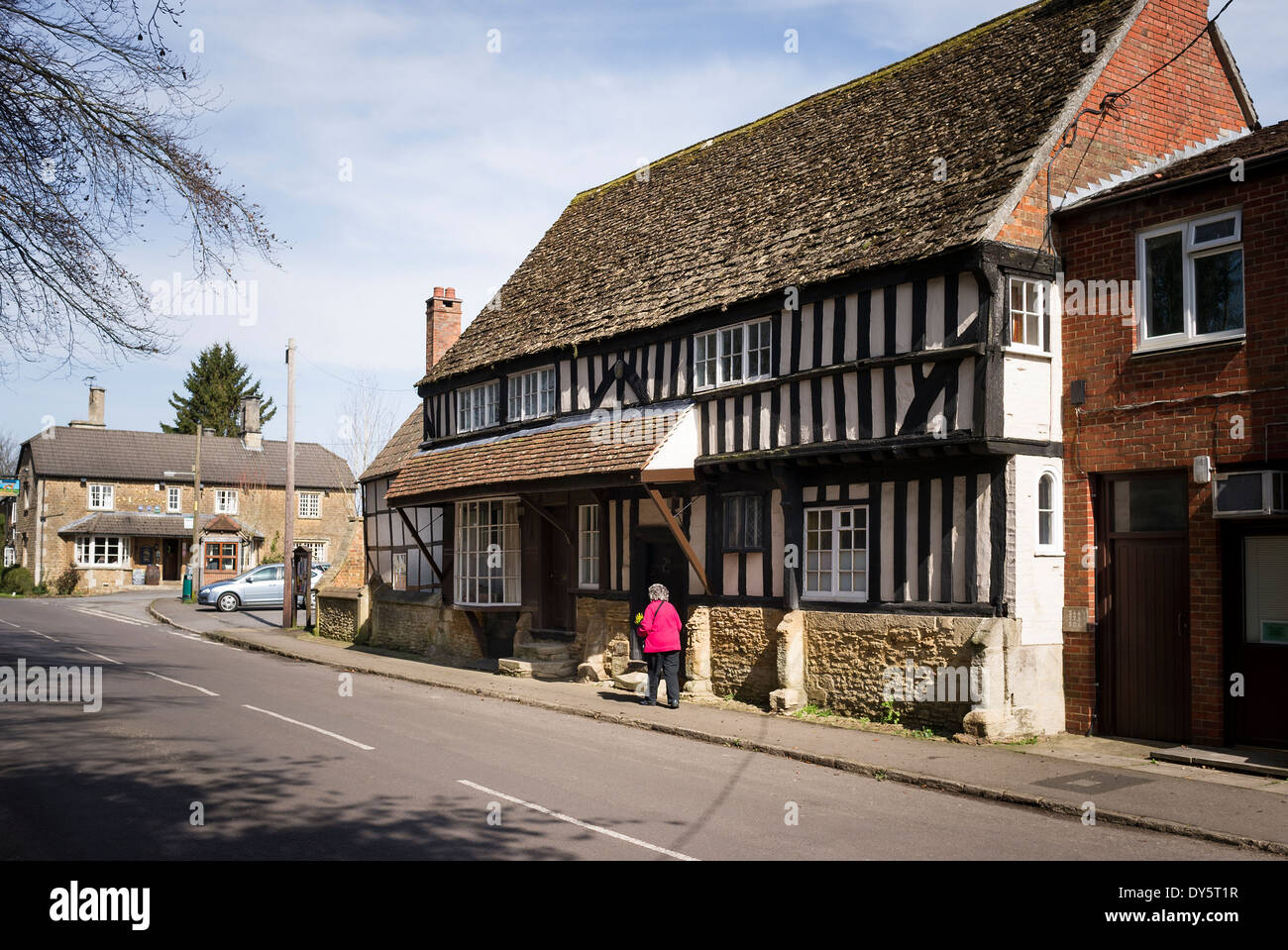 Old house in Bromham High street in Wiltshire UK Stock Photo