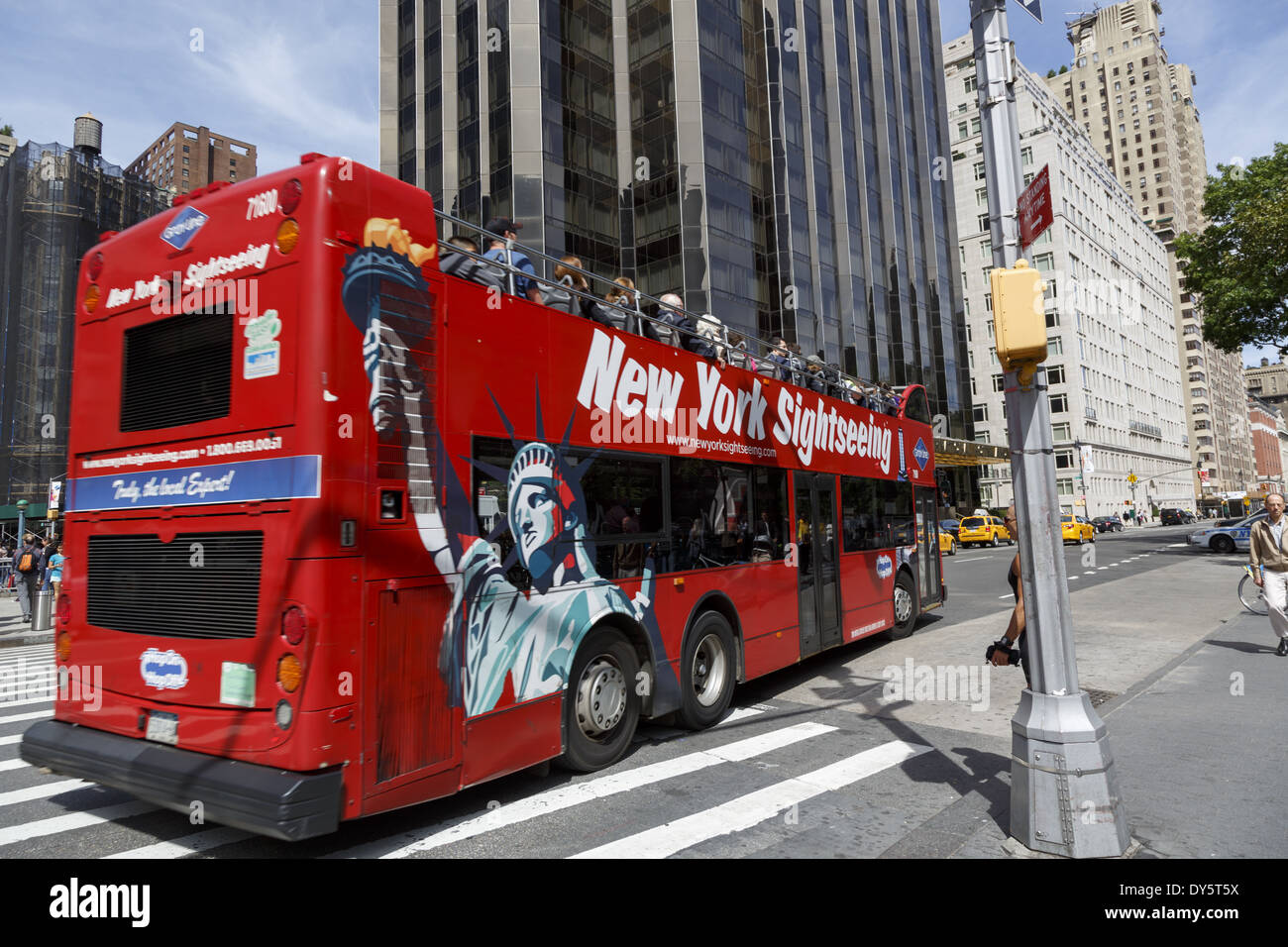 New York open-topped sightseeing bus Stock Photo