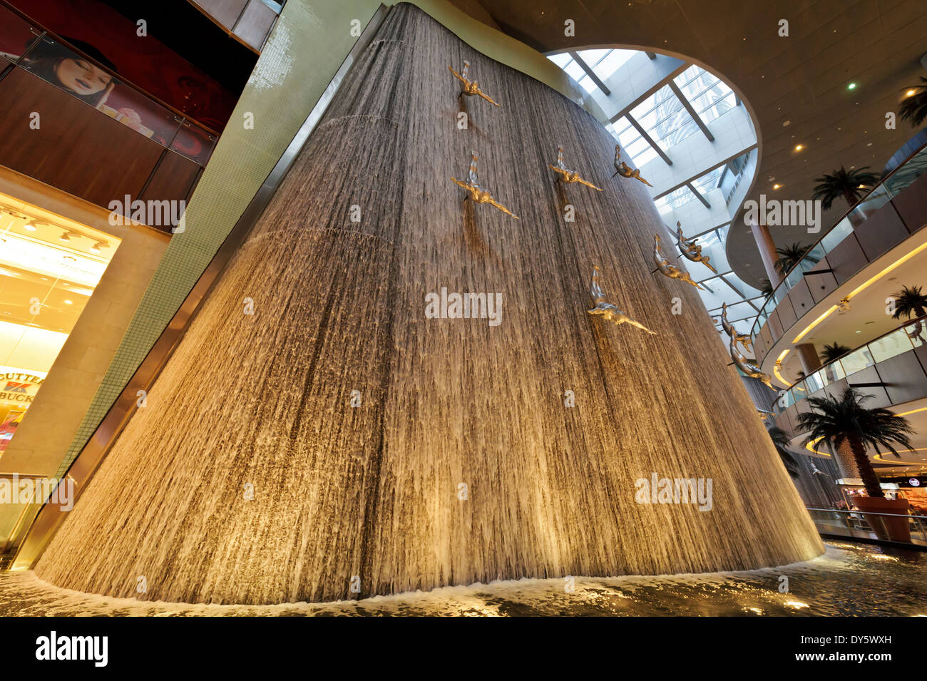 Diving men sculptures in The Dubai Mall, Dubai, United Arab Emirates