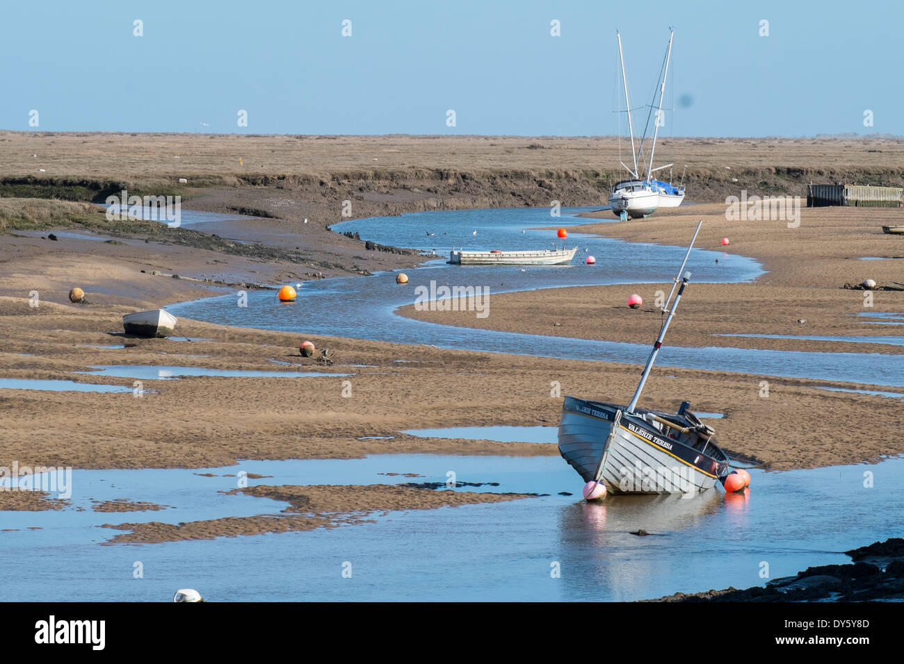 Tidal water way, low tide, Stock Photo