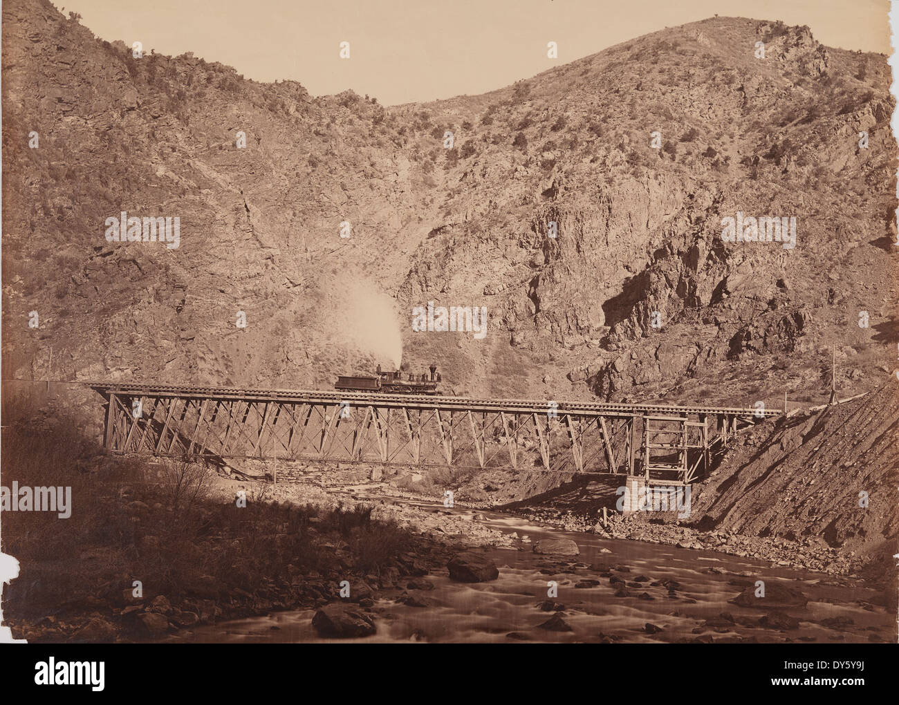 The Bridge at Devil's Gate in Weber Canyon, Utah, is an iconic railroad ...