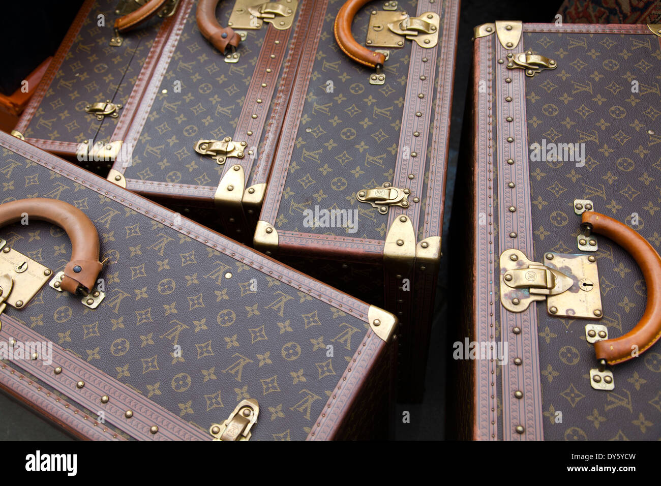 Large Louis Vuitton Suitcases for Sale at Portobello Market on Ladbroke  Gardens - London W11 - UK Stock Photo - Alamy