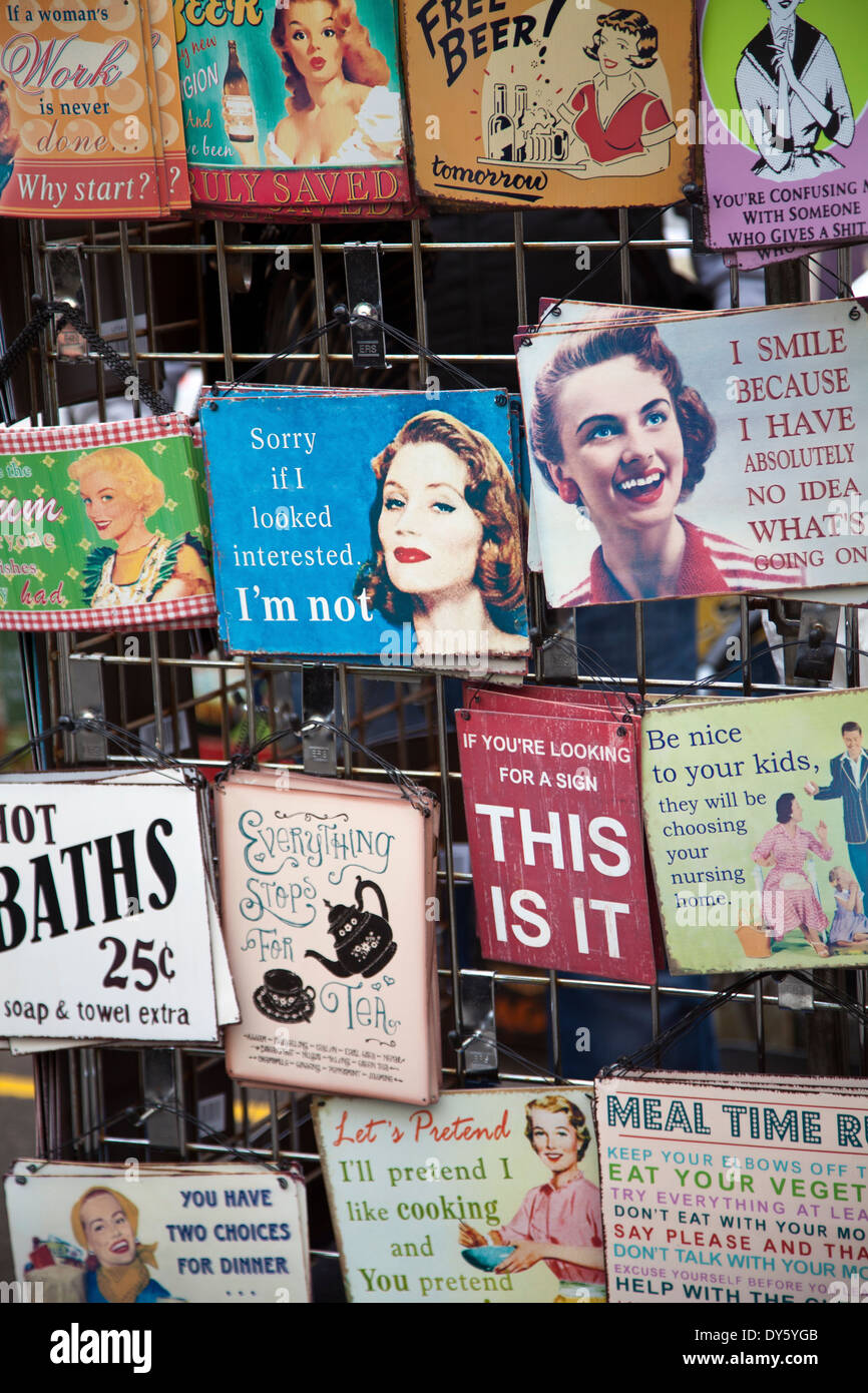 Portobello Market Vintage Reproduction Signs Stall London W11 UK