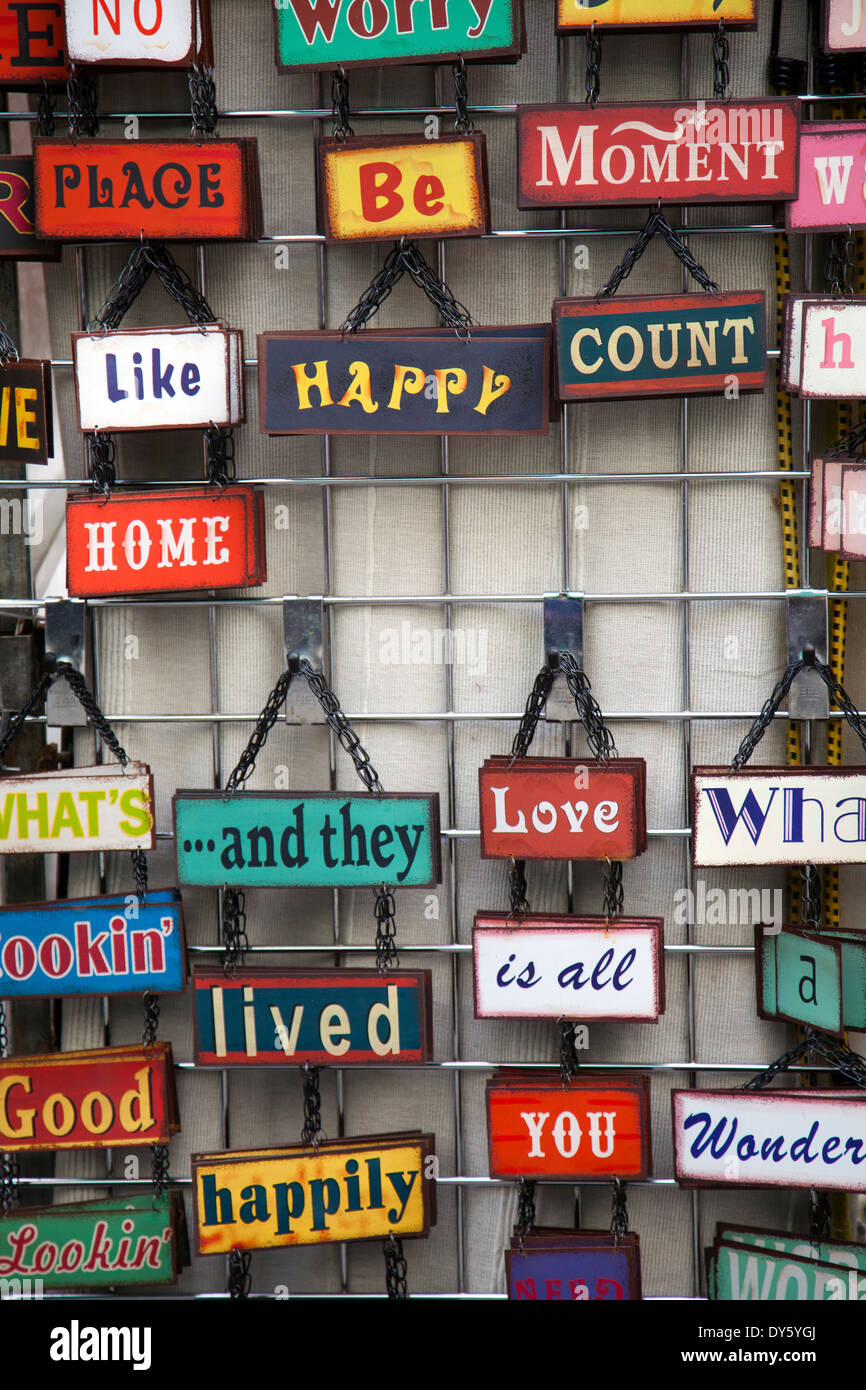 Portobello Market Vintage Reproduction Signs Stall London W11 UK