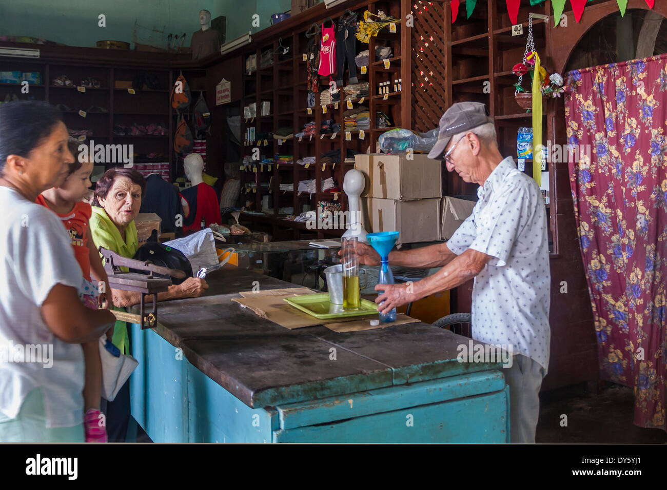 Government ration shop, Sancti Spiritus, Cuba, West Indies, Caribbean, Central America Stock Photo