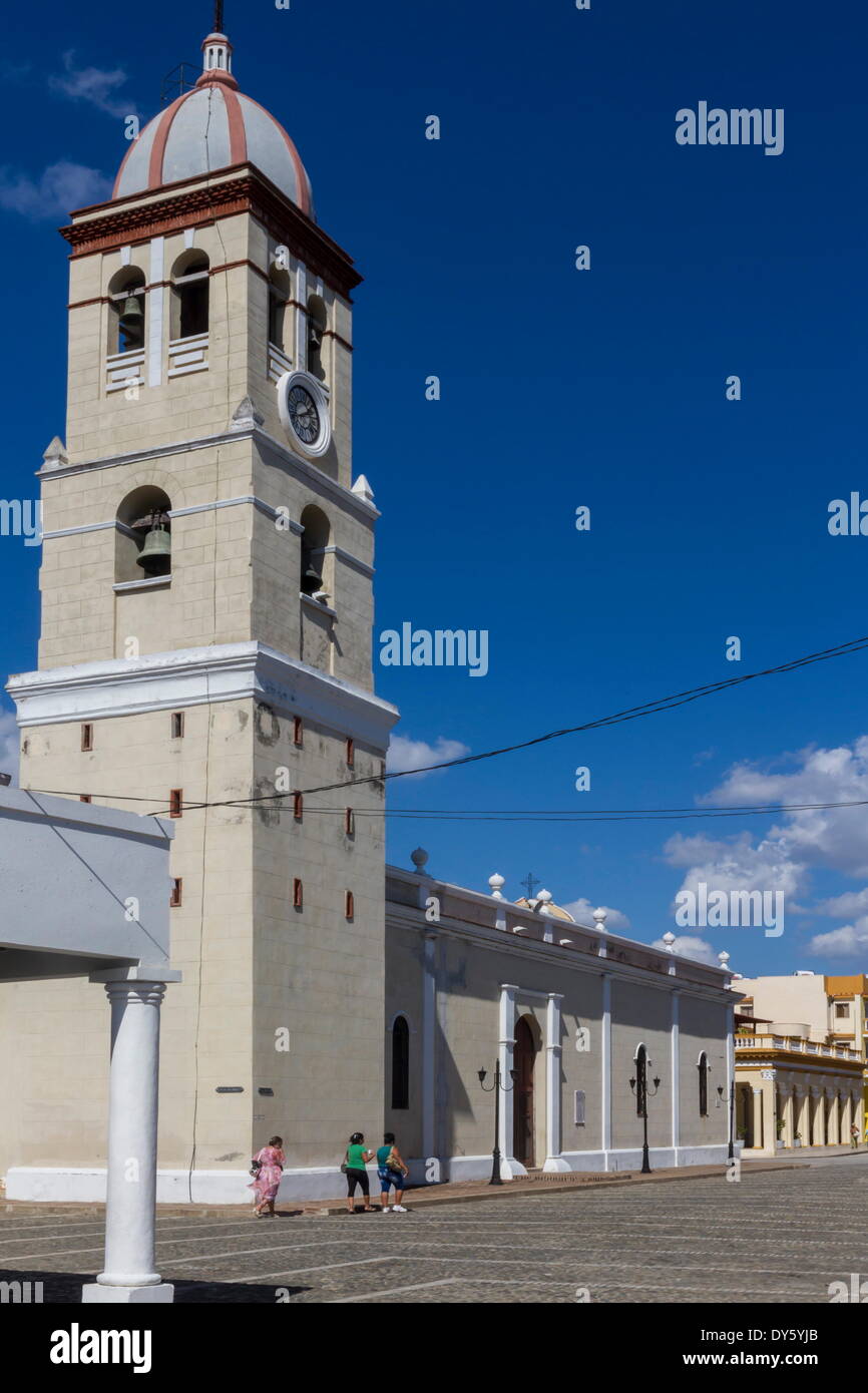 Cathedral and Plaza del Himno, Bayamo, Cuba, West Indies, Caribbean, Central America Stock Photo