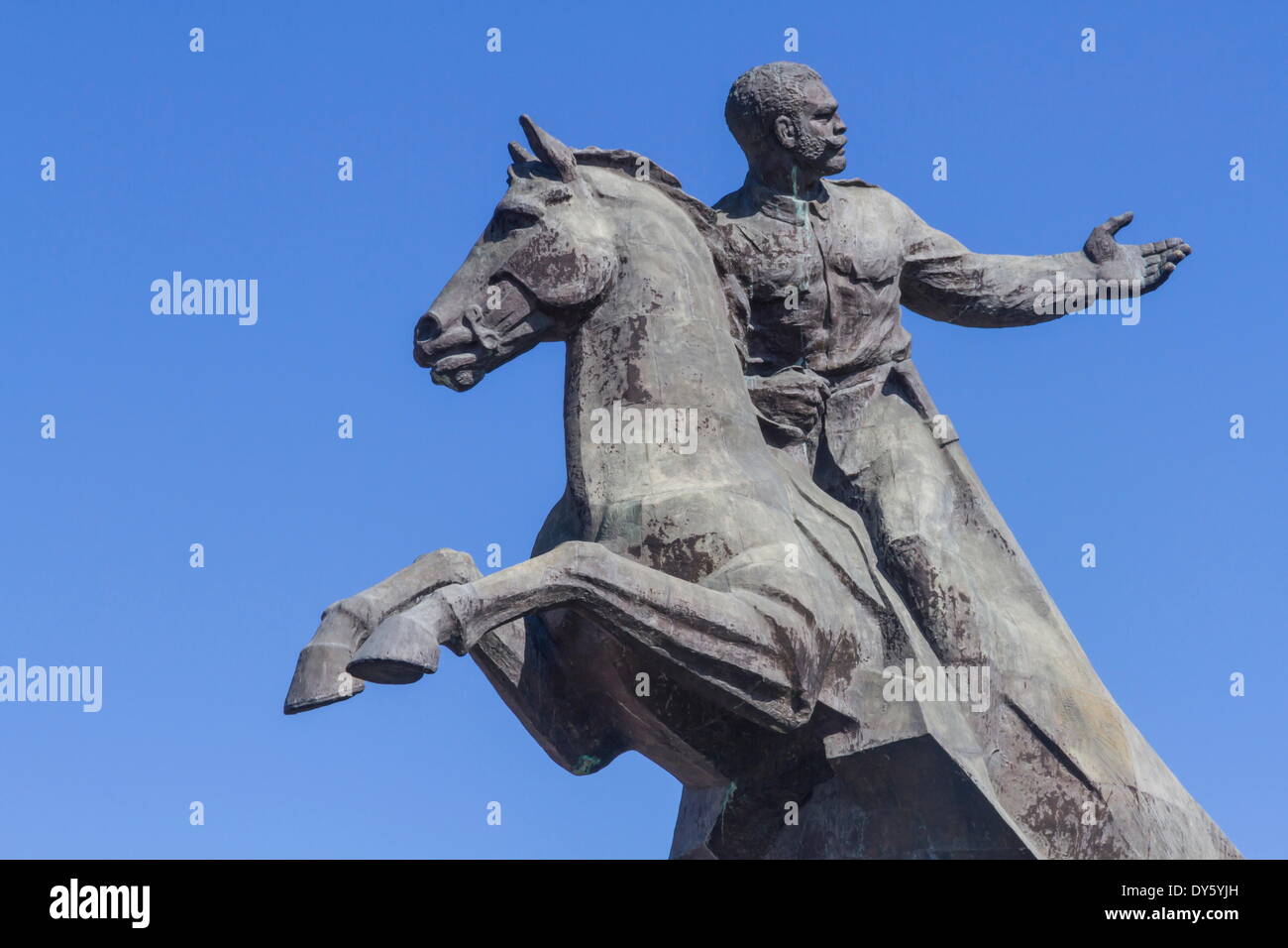 Antonio Maceo equestrian statue, Revolution Square, Santiago, Cuba, West Indies, Caribbean, Central America Stock Photo