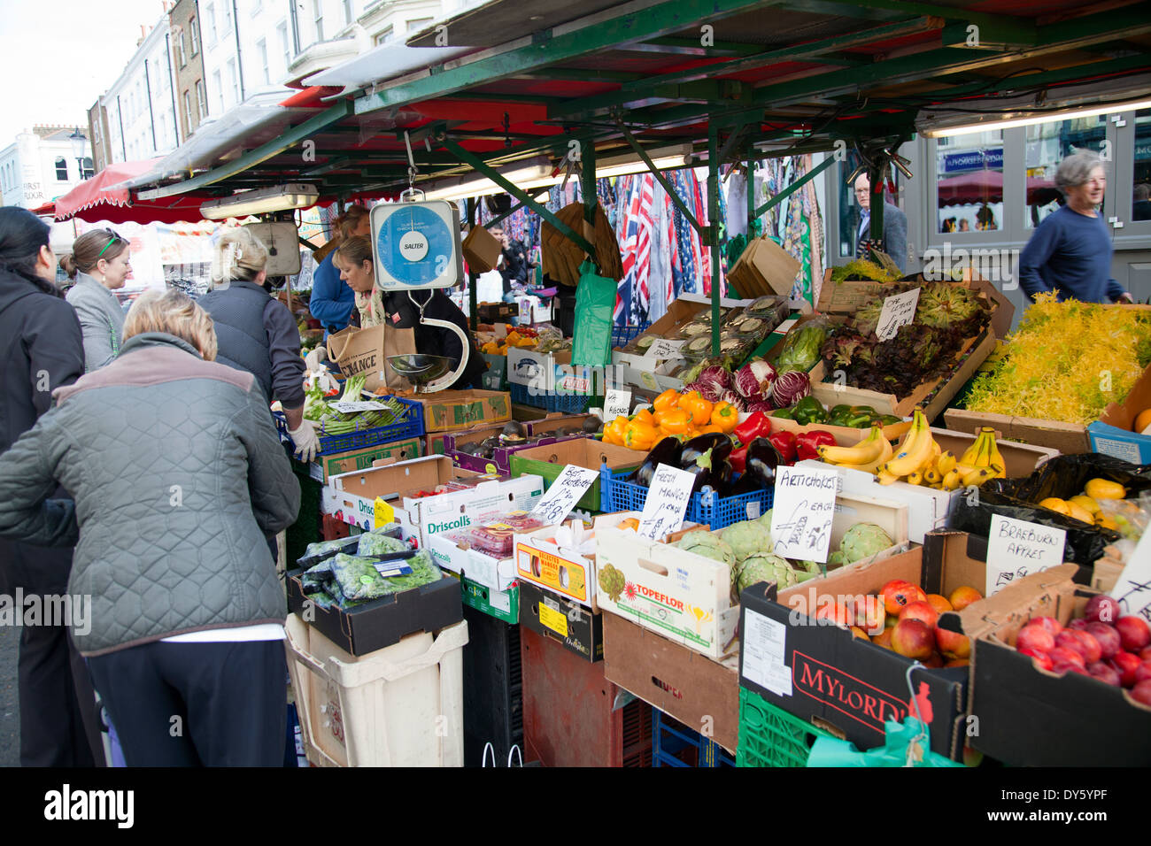 Portobello Market Greengrocer Traders - London W11 - UK Stock Photo - Alamy
