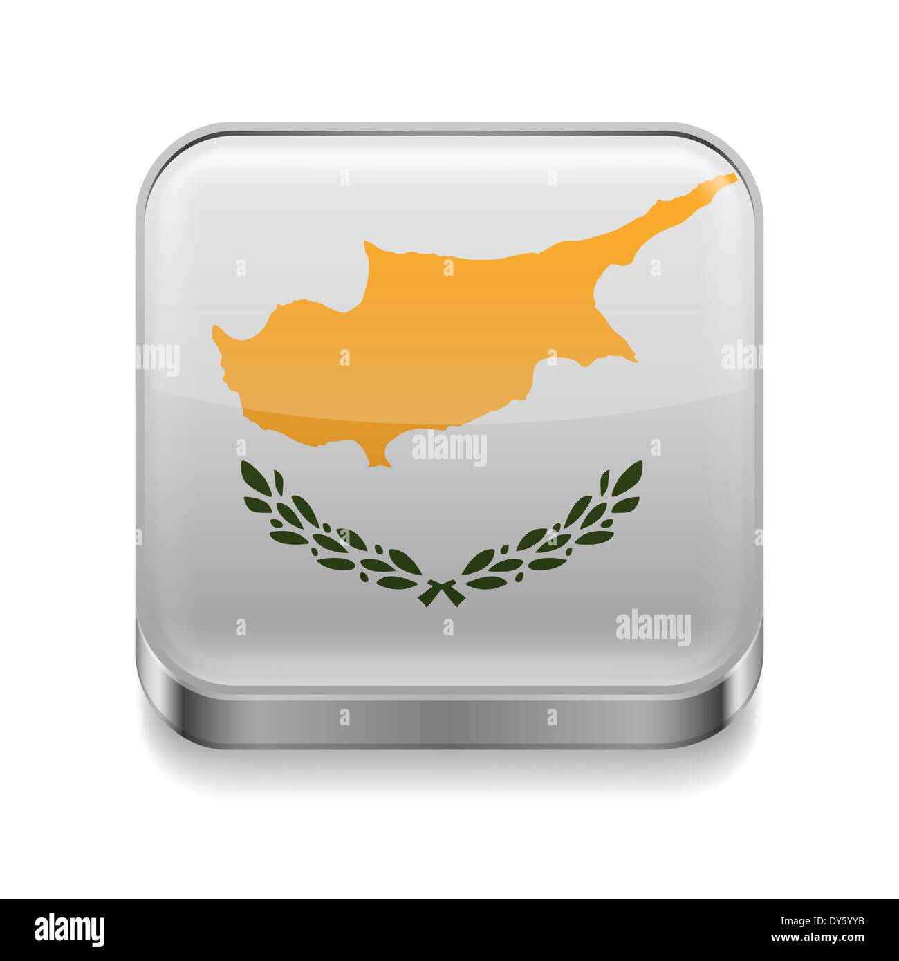 Metal square icon with Cypriot flag colors Stock Photo - Alamy