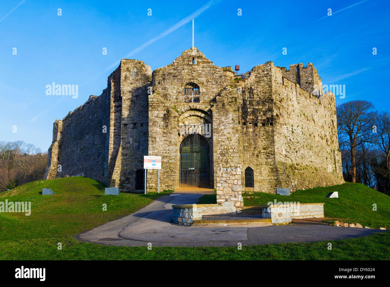 Oystermouth Castle, Mumbles, Swansea, Wales, United Kingdom, Europe Stock Photo