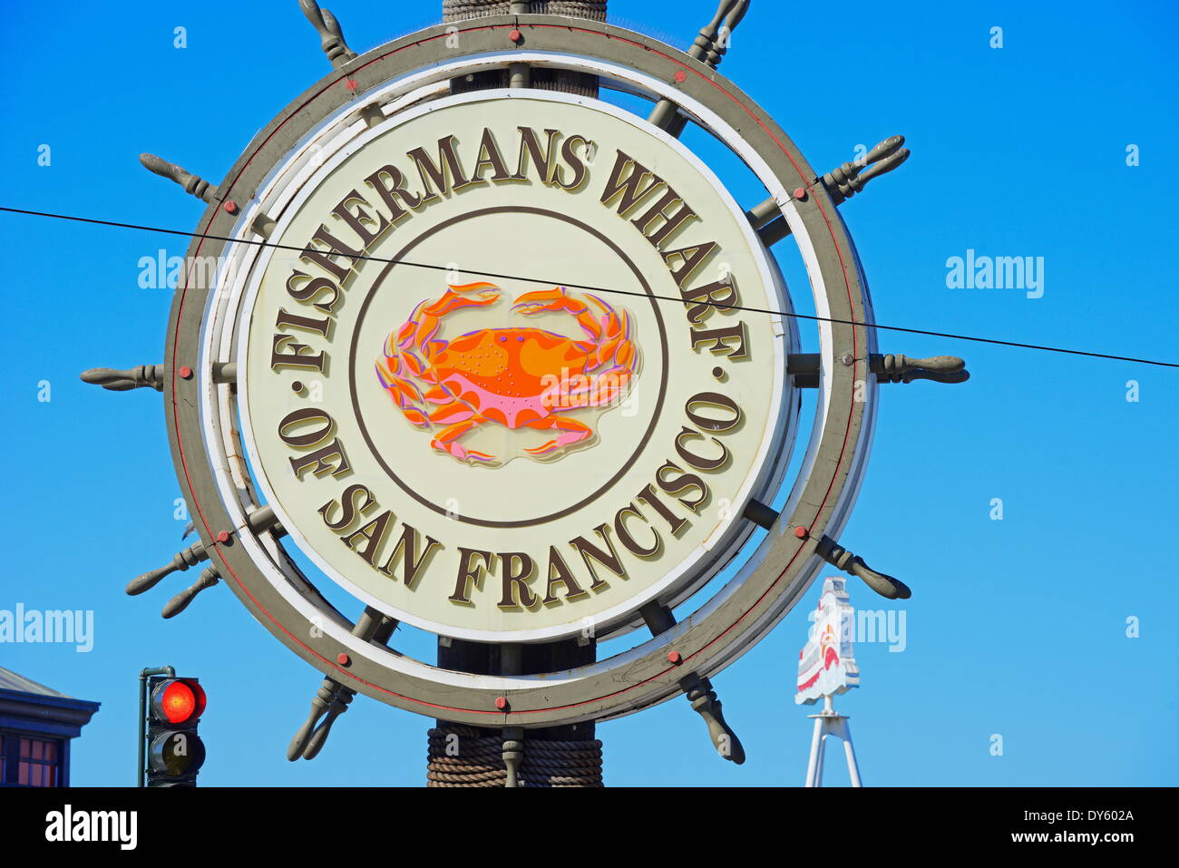 Fishermans Wharf sign, San Francisco, California, United States of America, North America Stock Photo