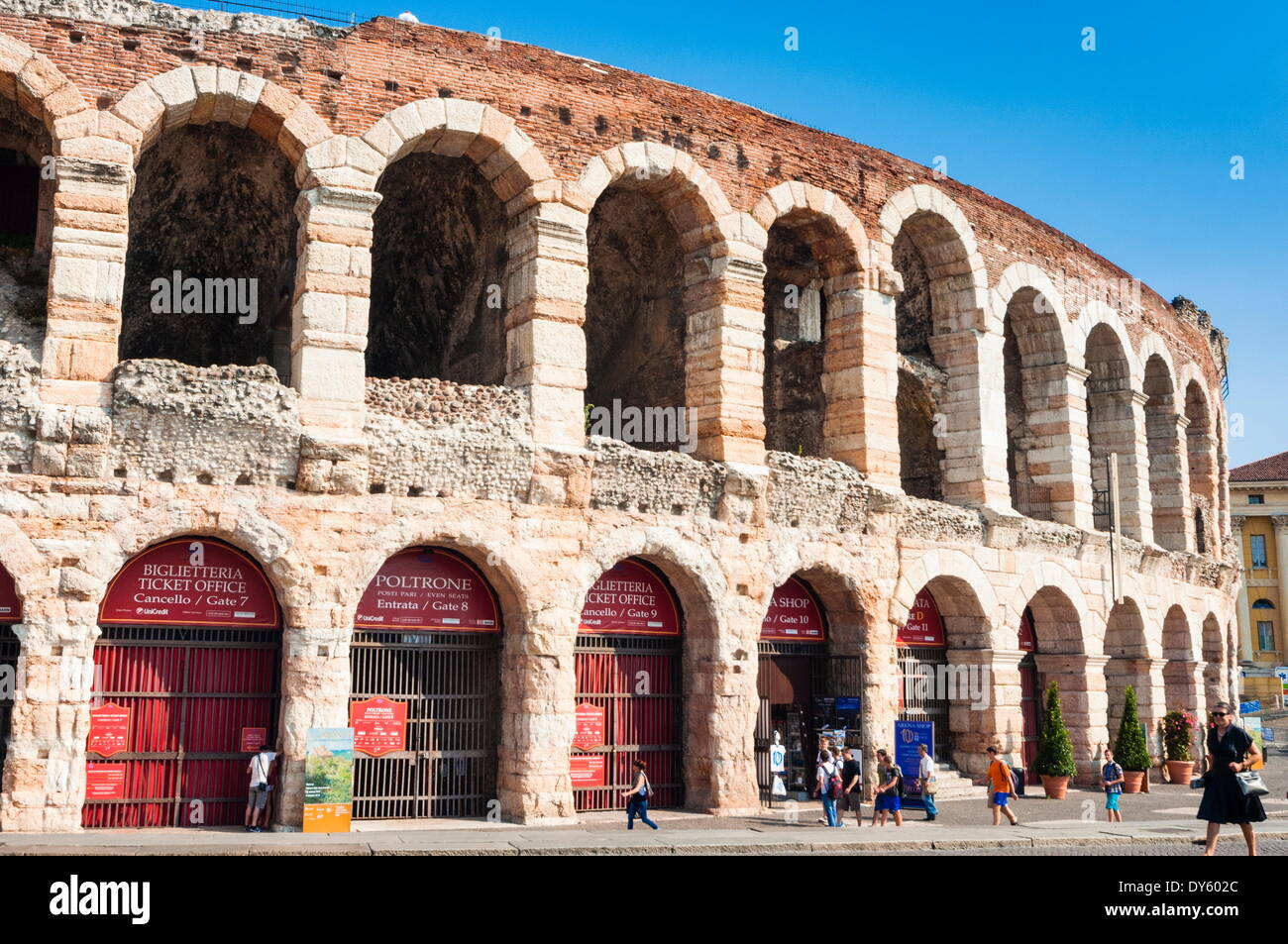Interior of Roman Arena, Verona, UNESCO World Heritage Site, Veneto, Italy, Europe Stock Photo