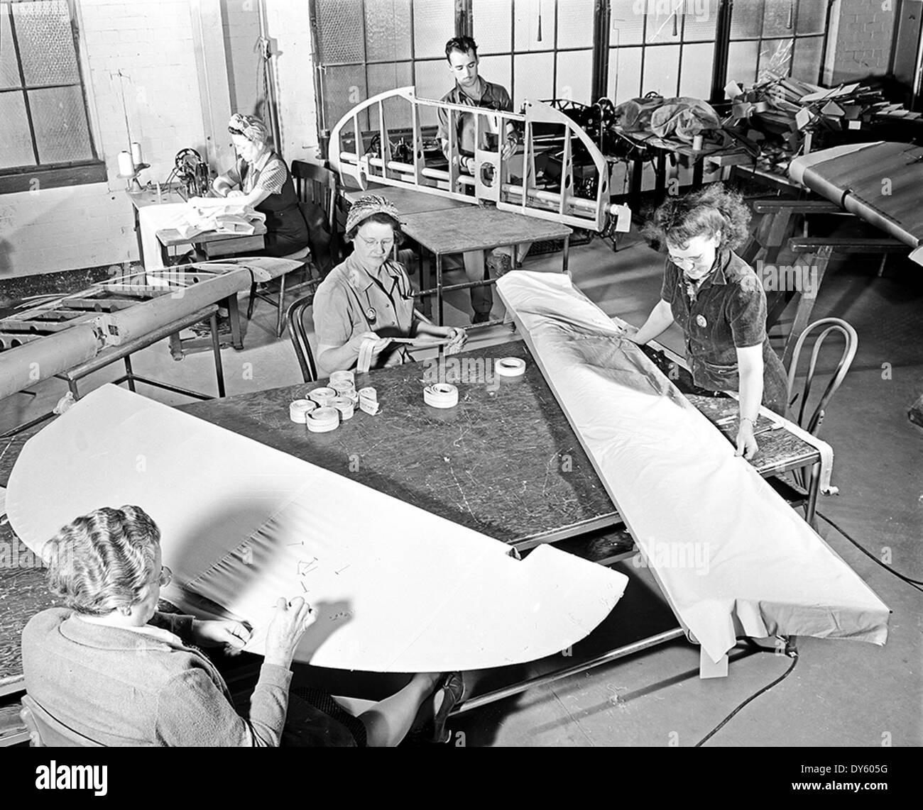 [Airplane Cloth Room, Pepperell Manufacturing Company] Stock Photo
