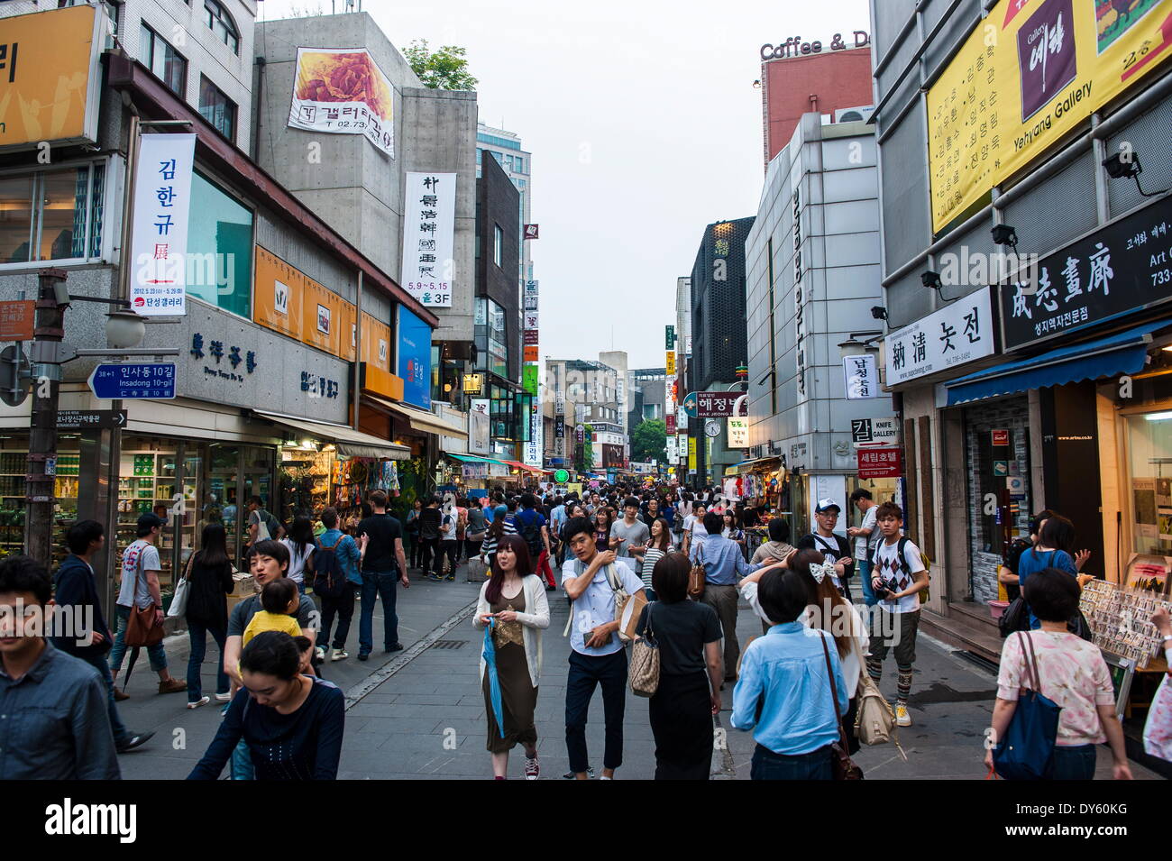 Insadong-gil shopping district, Seoul, South Korea, Asia Stock Photo