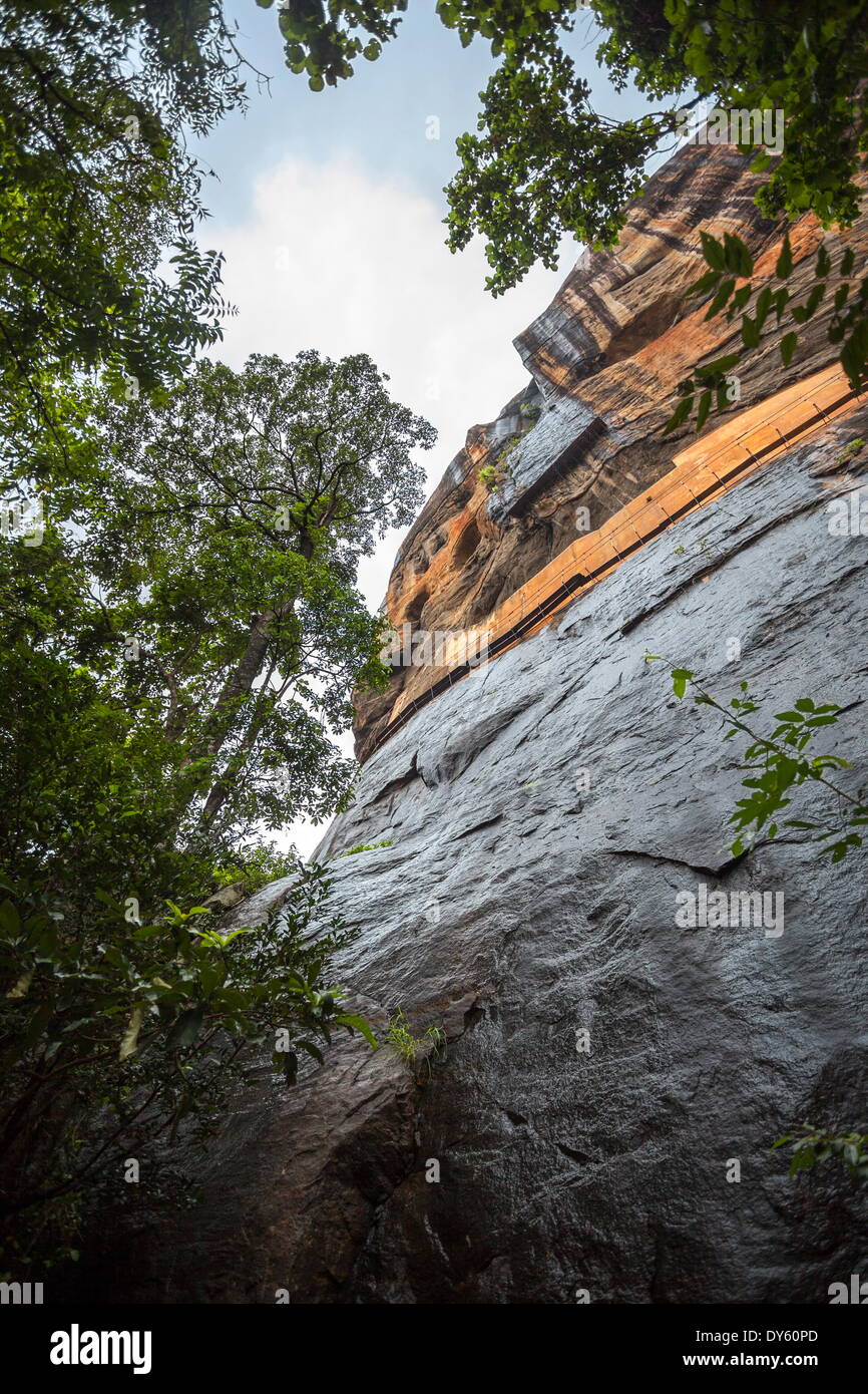 A view from the base of Sigiriya (Lion Rock), UNESCO World Heritage Site, Sri Lanka, Asia Stock Photo