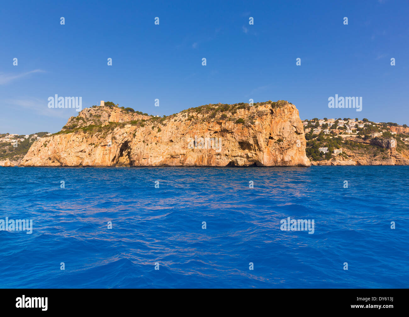 Javea Isla del Descubridor Xabia in Mediterranean Alicante at Spain Stock Photo