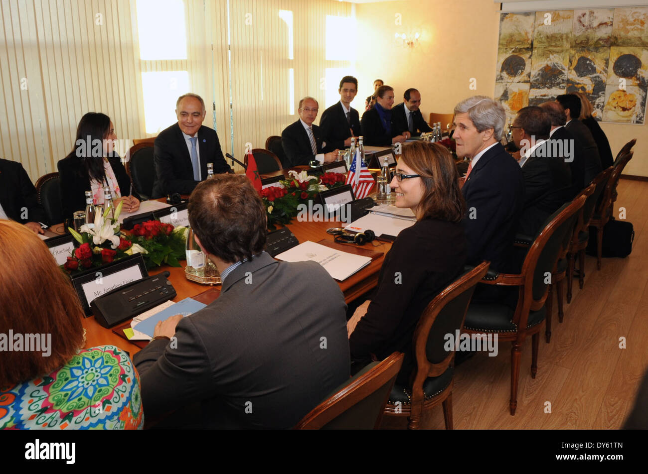 Secretary Kerry and Moroccan Foreign Minister Kick-off Strategic Dialogue in Rabat Stock Photo