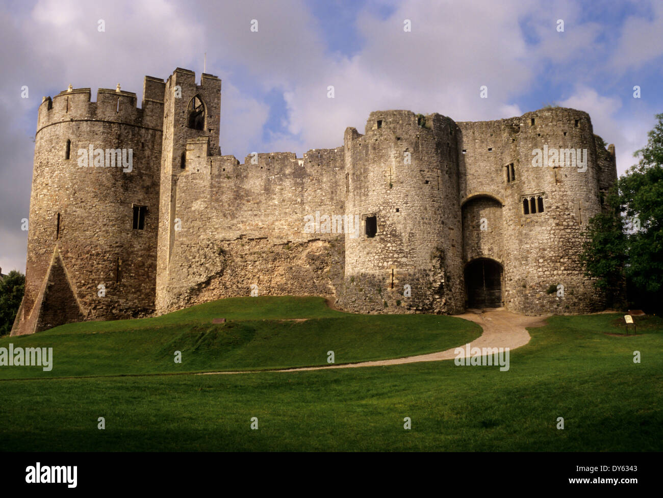 Wales, Chepstow. Chepstow Castle, Oldest Stone Castle in Britain Stock