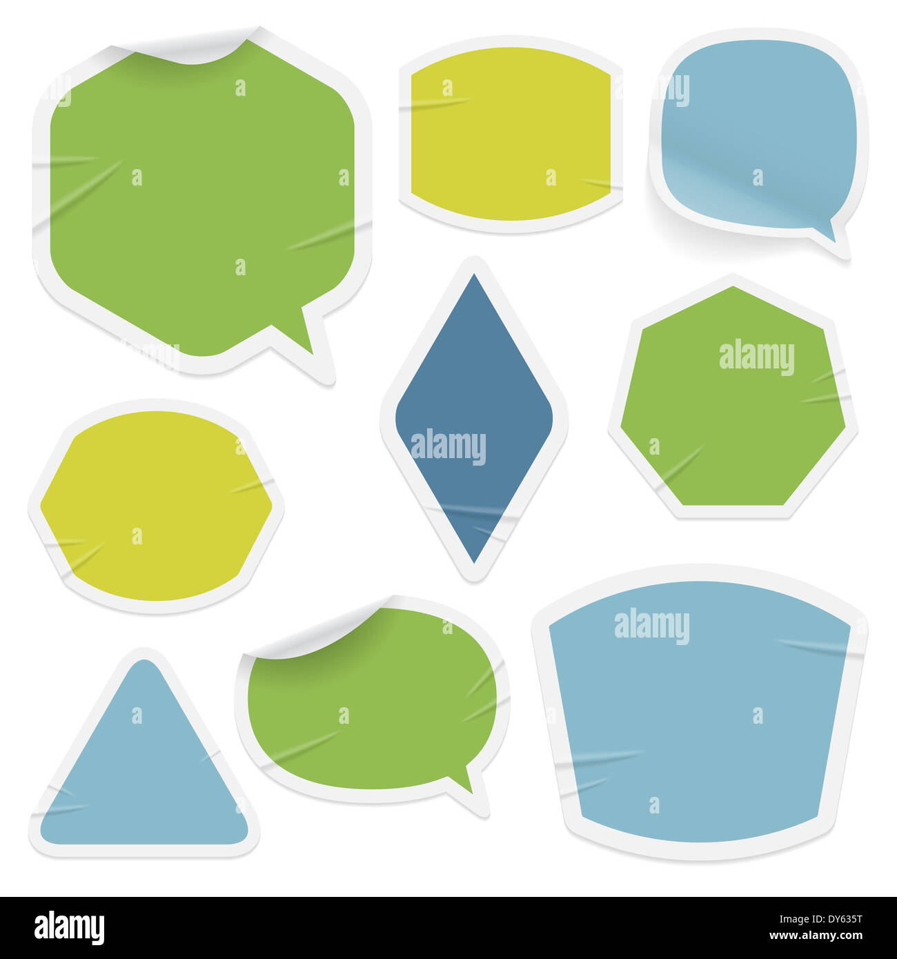 Labels and stickers on white background. Raster version Stock Photo - Alamy