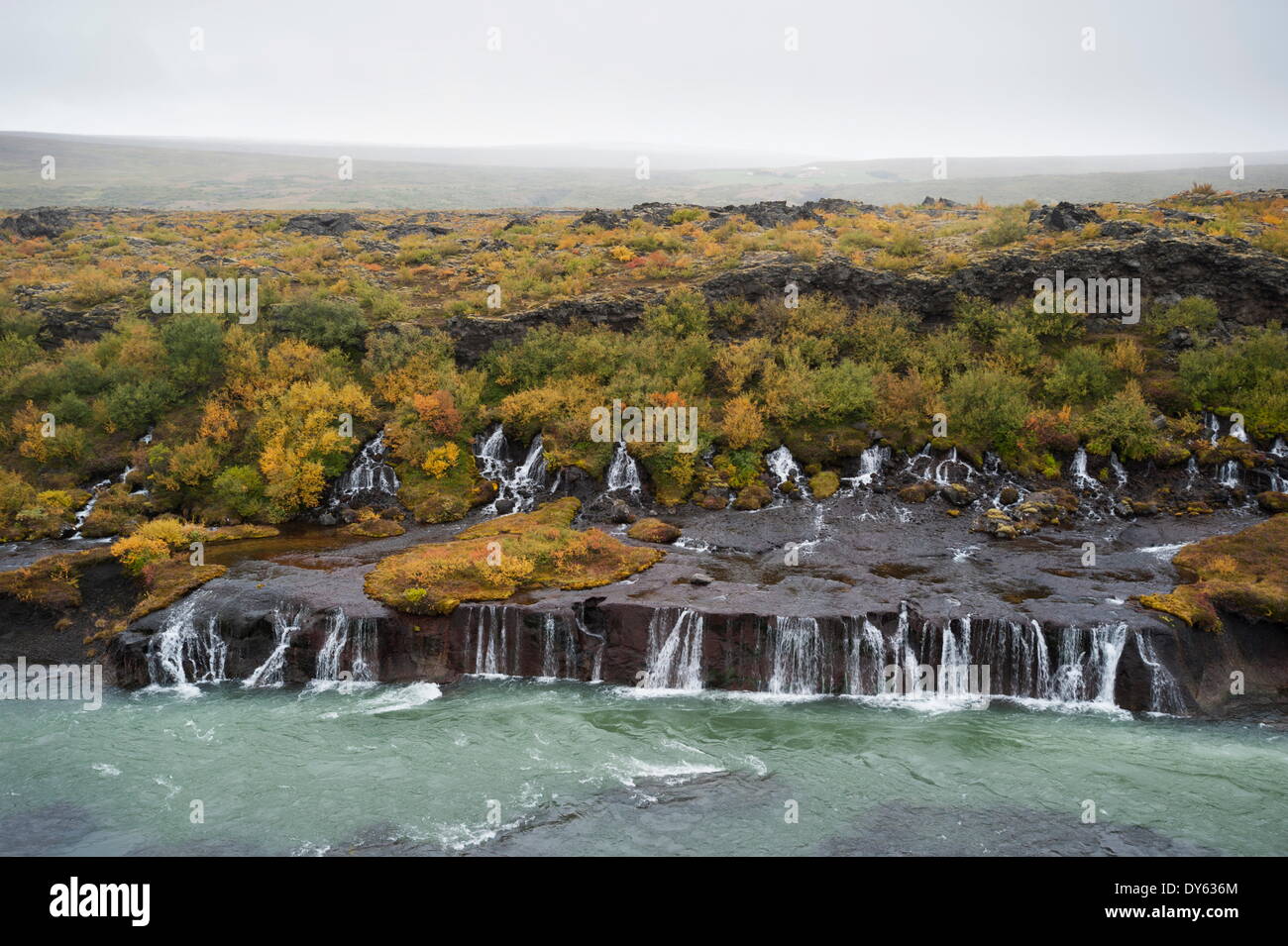 Barnafoss, Springs and Children's Falls, Iceland, Polar Regions Stock Photo