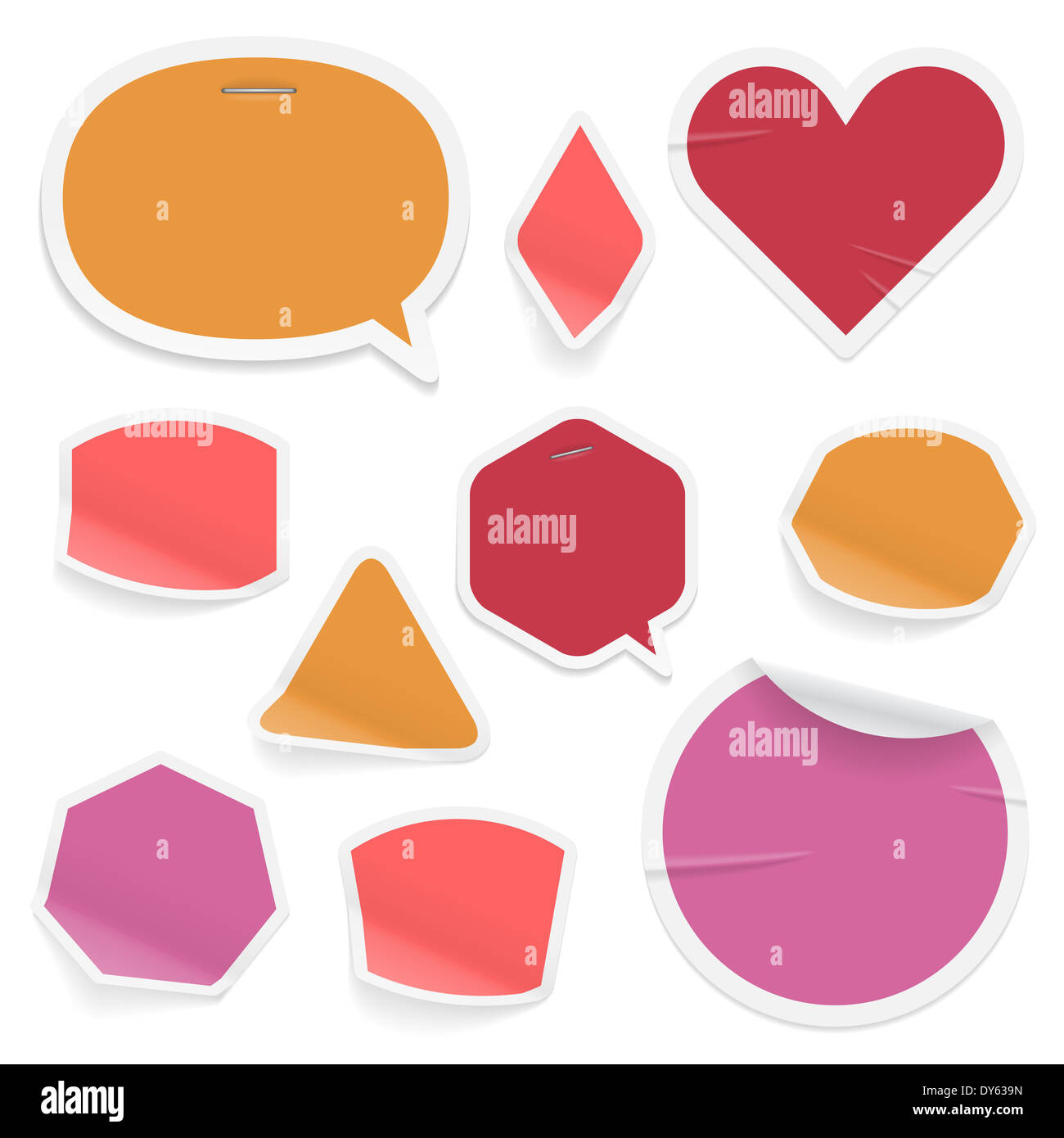 Labels and stickers on white background. Raster version Stock Photo - Alamy