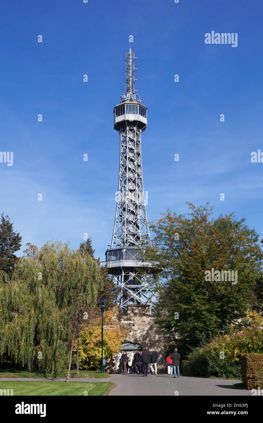 Observation Tower Rozhledna on Laurence Hill (Petrin), Prague, Bohemia, Czech Republic, Europe Stock Photo