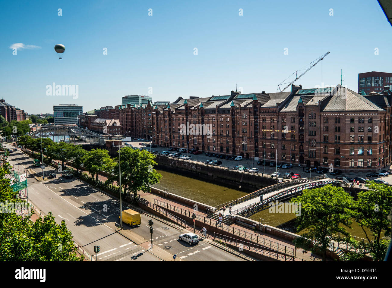View to the Speicherstadt and the Bei street of Hamburg, Hamburg, Germany Stock Photo