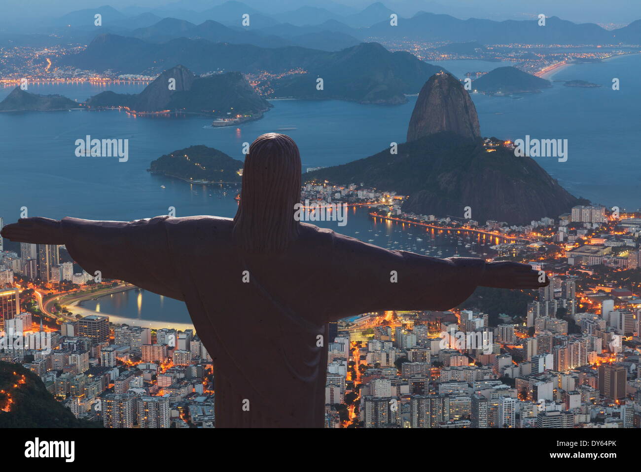 Statue of Christ the Redeemer, Corcovado, Rio de Janeiro, Brazil, South America Stock Photo