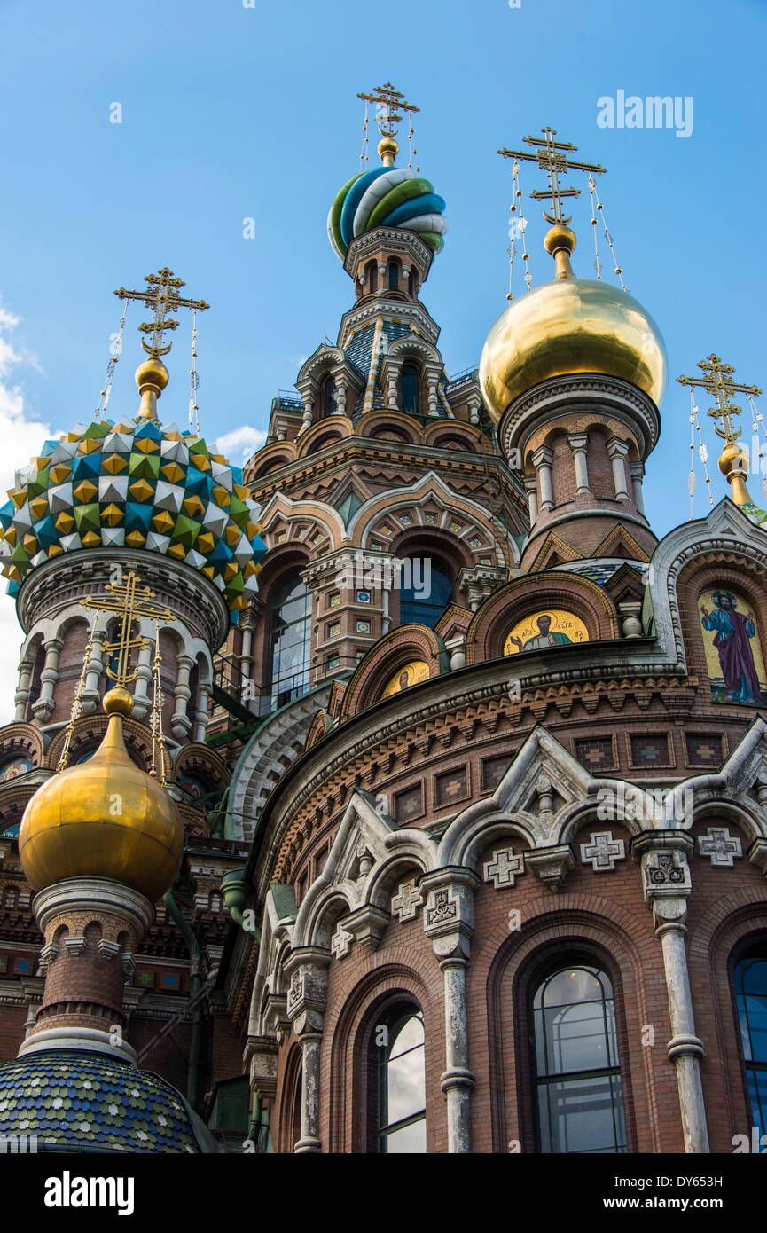 Church of the Saviour on Spilled Blood, UNESCO World Heritage Site, St. Petersburg, Russia, Europe Stock Photo