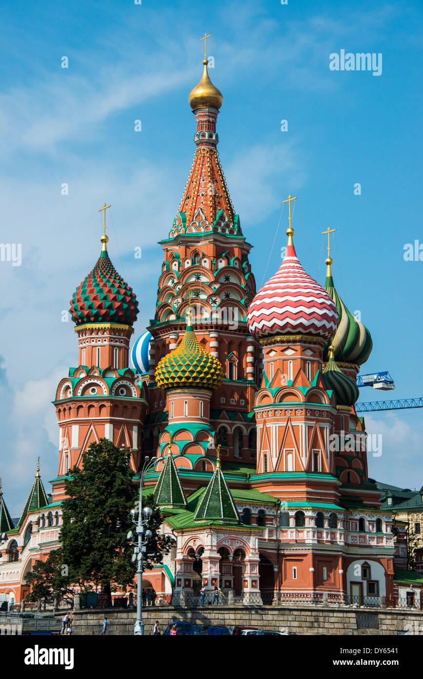 St. BasilÂ´s Cathedral on Red Square, UNESCO World Heritage Site, Moscow, Russia, Europe Stock Photo