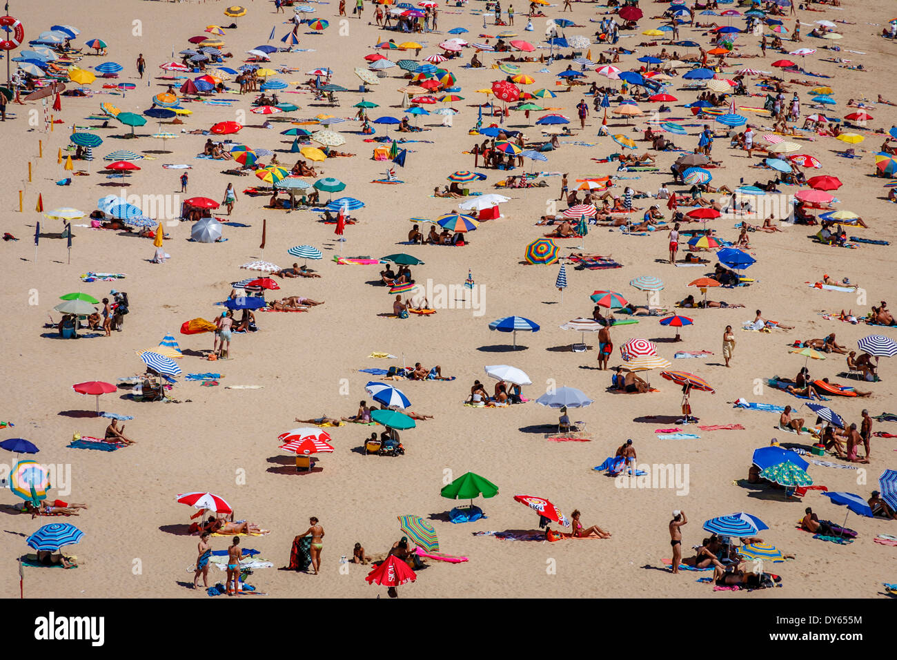 Colourful Beach, Praia de Rocha, Algarve, Portugal Stock Photo