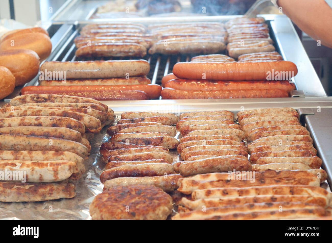 Germany, Bavaria, Nuremberg, Bratwurst Stall, Hot Dog Stall Stock Photo