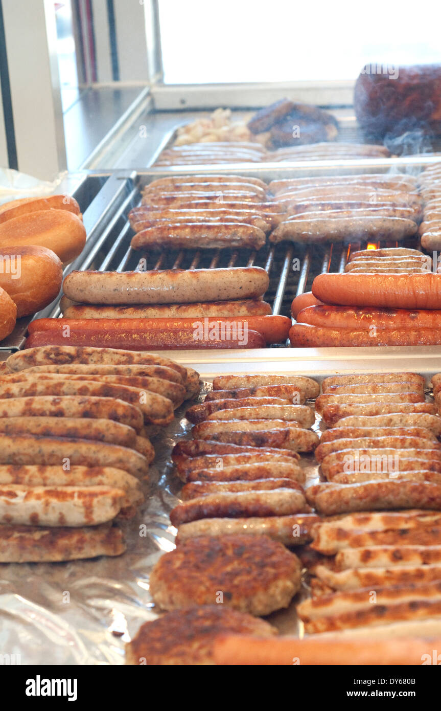 Germany, Bavaria, Nuremberg, Bratwurst Stall, Hot Dog Stall Stock Photo
