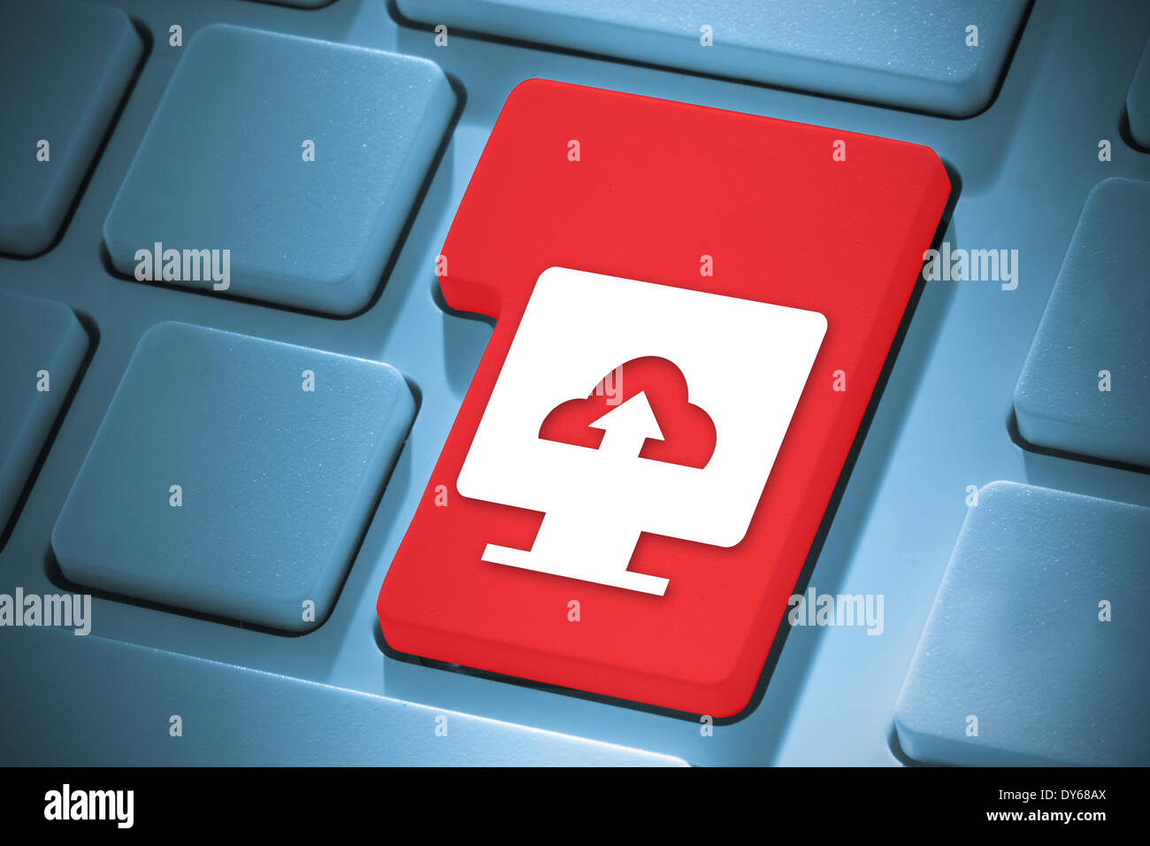 Composite image of computer screen on enter key Stock Photo