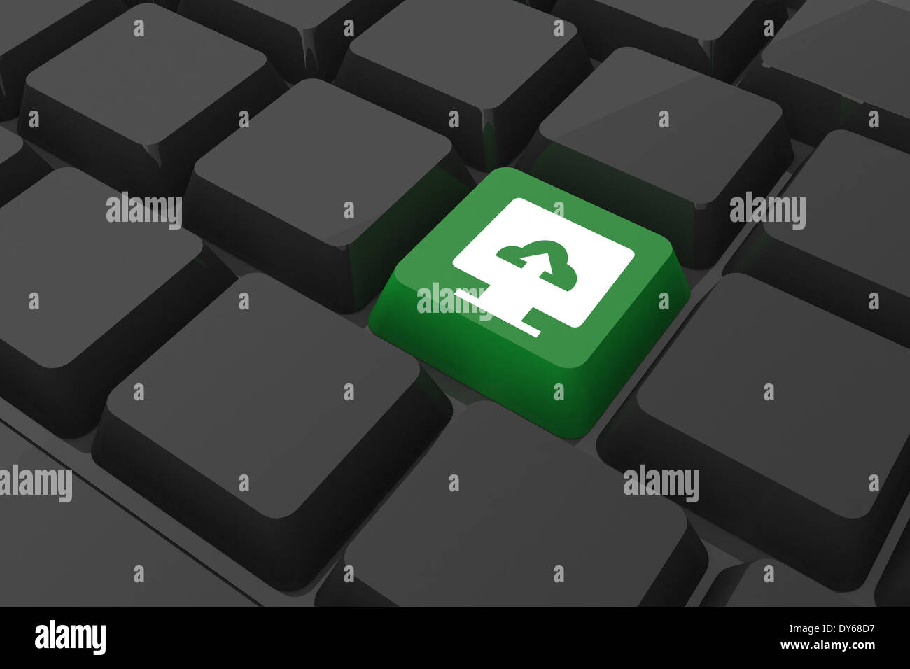 Composite image of computer screen on key Stock Photo