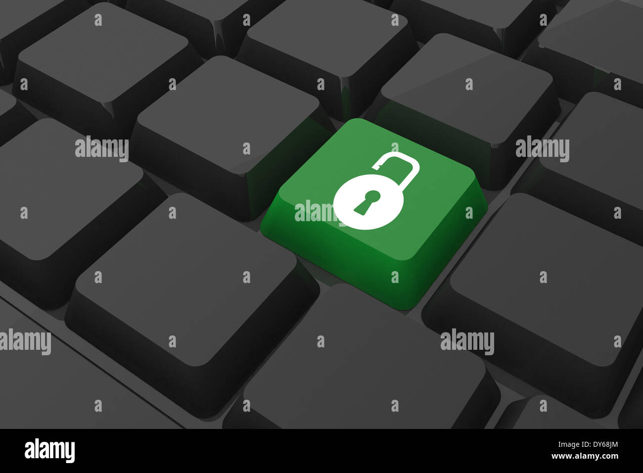 Composite image of lock on key Stock Photo