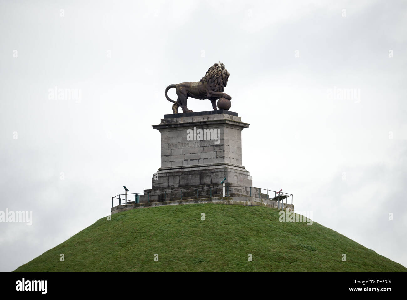 The statue on top of the Lion's Mound (Butte du Lion), an artificial