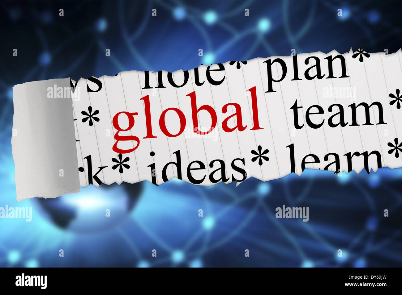 Global against digital earth background Stock Photo