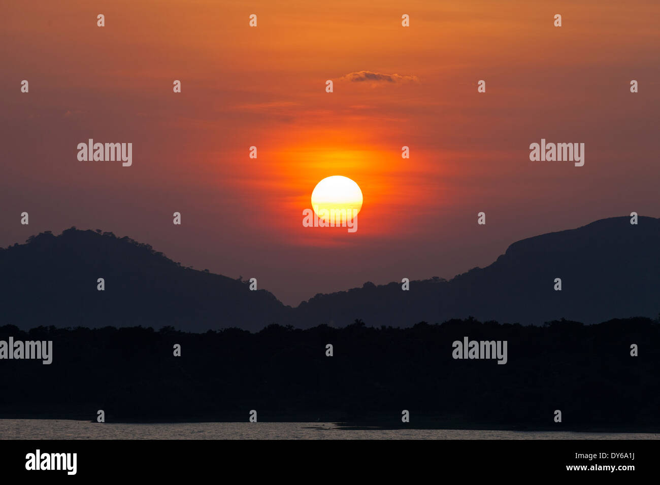 Sunset over the Kandalama Reservoir in Dambulla, Sri Lanka 8 Stock Photo