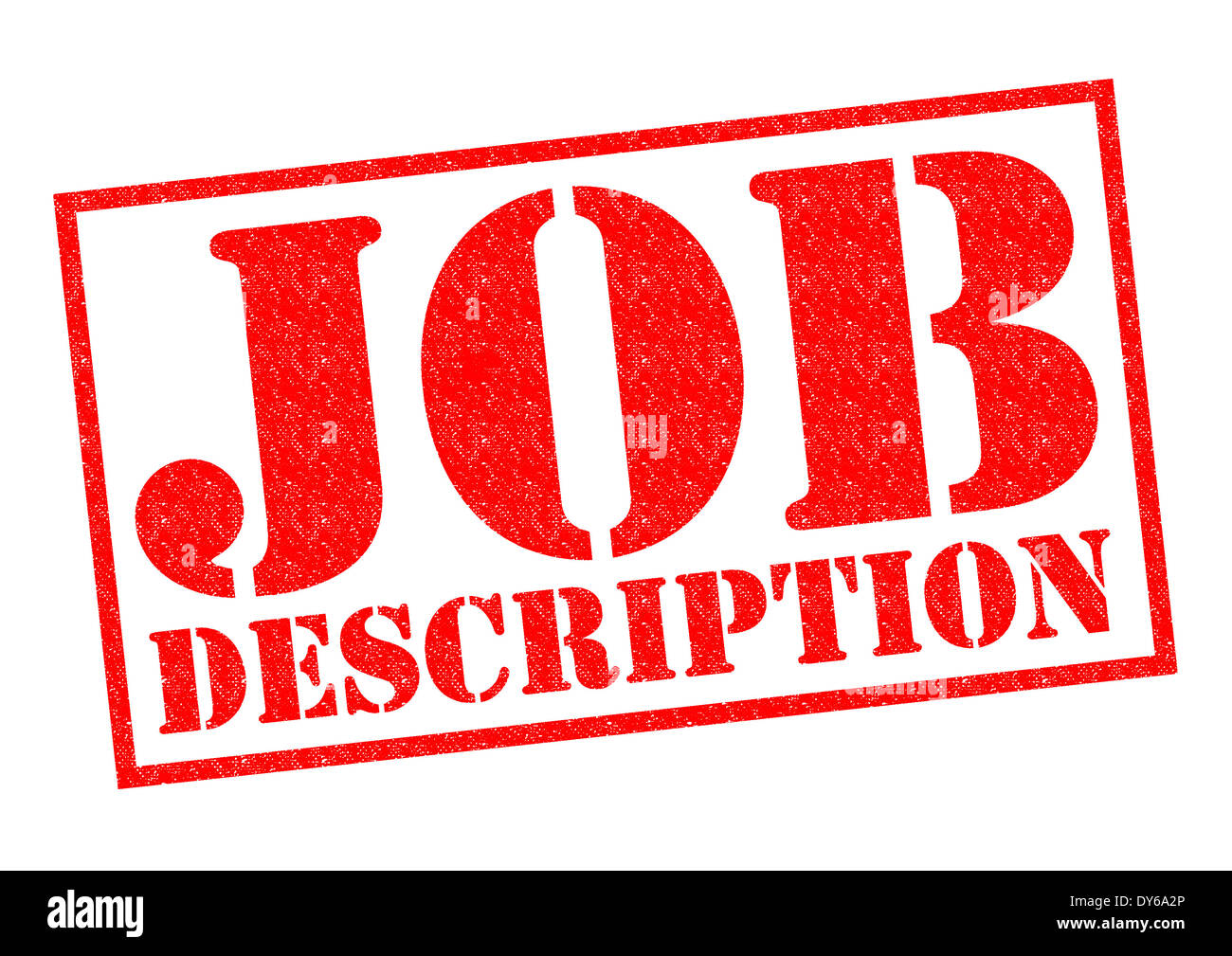 JOB DESCRIPTION red Rubber Stamp over a white background Stock Photo