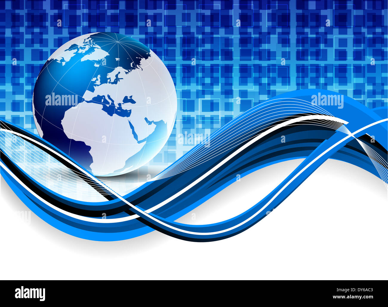 Background with globe in blue color. Abstract illustration Stock Photo ...